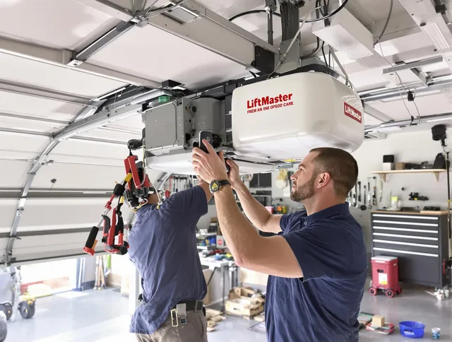 Lawndale Garage Door Repair technician performing advanced diagnostics on garage opener in Lawndale