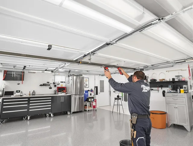 Overhead garage door repair service by Lawndale Garage Door Repair in Lawndale