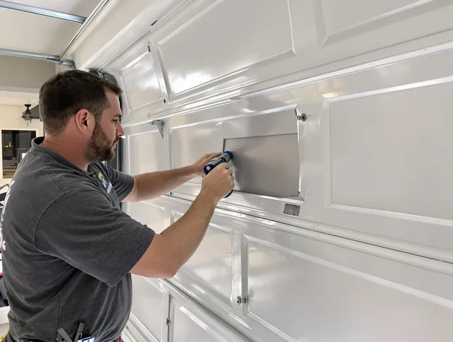 Garage door panel repair by Lawndale Garage Door Repair in Lawndale